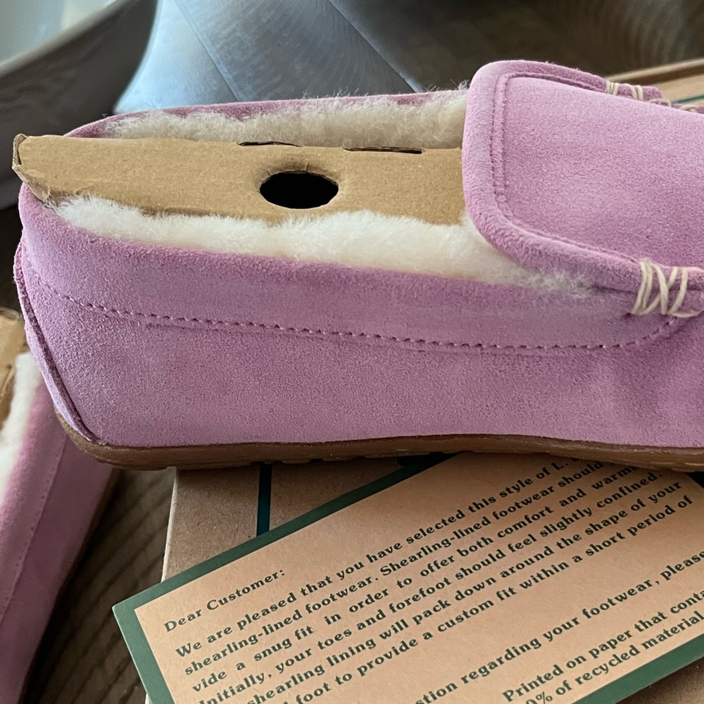 NEW in BOX LL BEAN WICKED GOOD VENETIAN SLIPPER Sz 9M Lilac Suede Rubber Sole - Picture 6 of 6